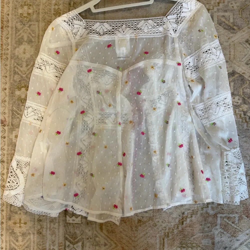 Ana Sui Arcadia Blouse XS Boho NWOT - Picture 4 of 4
